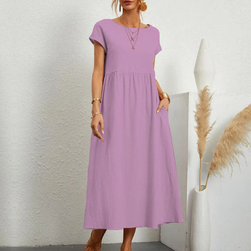 ELIZA Comfortable Loose Pocket Long Dress