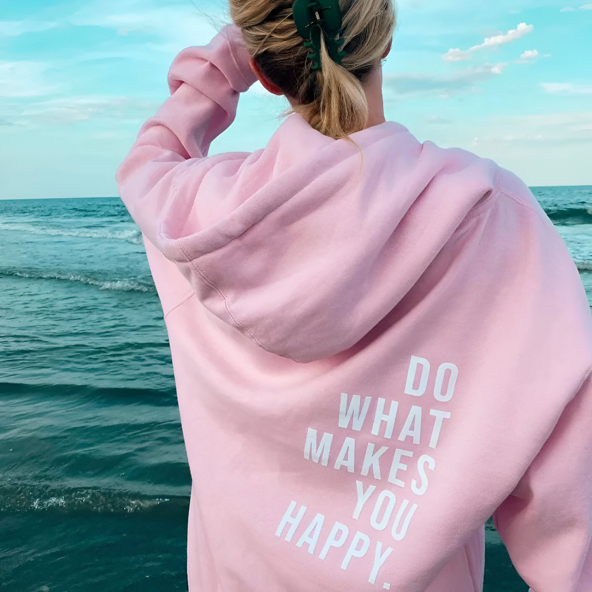 Pink hoodie with rose online